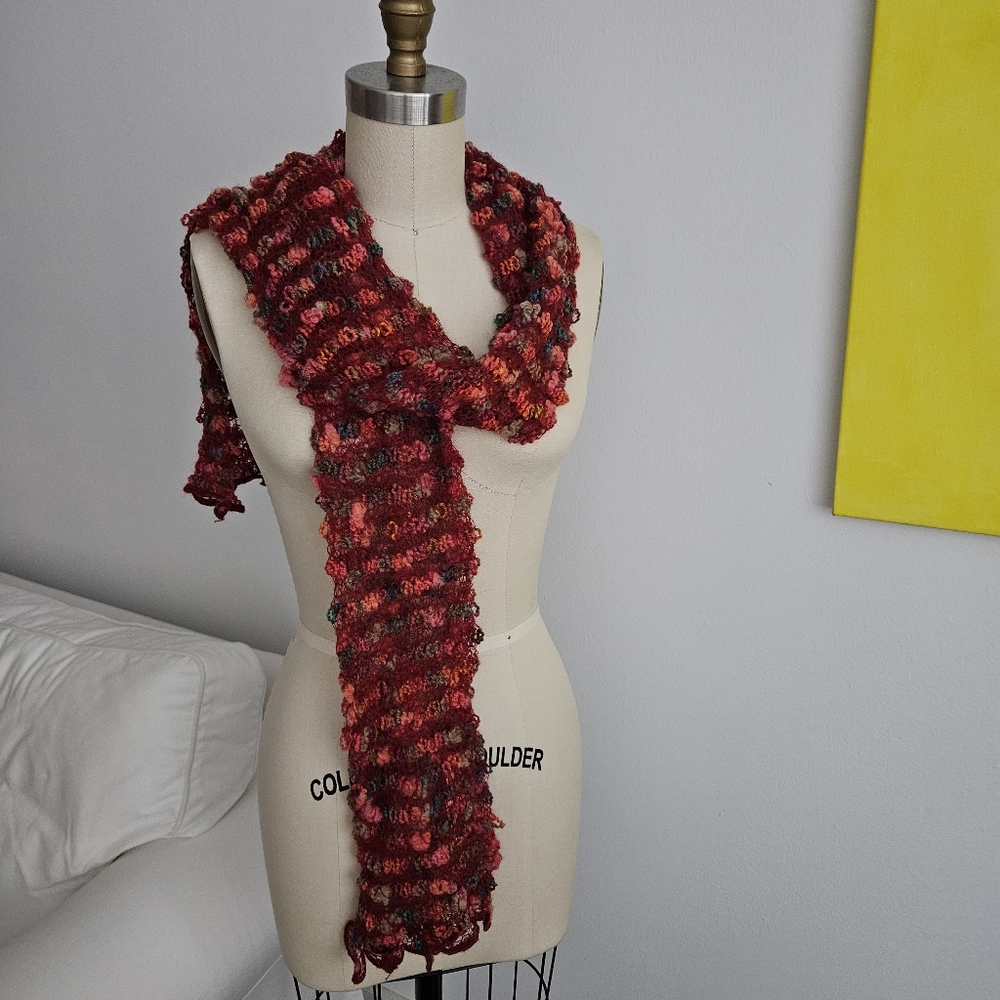 NWOT - Wolen Multicolor Knit Scarf. Made In Italy.
